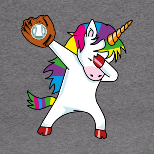 Dabbing Unicorn - Funny Softball Baseball Design by Kink4on